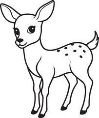 Fototapeta premium illustration of a baby deer vector line art