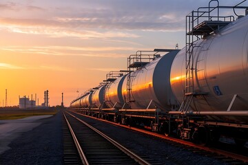 Naklejka premium railway in the morning