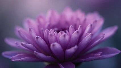 A close up of a purple flower on a blue background
