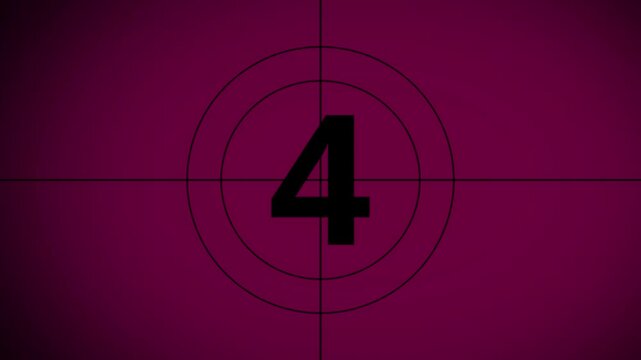 retro countdown 4k motion video with sound 5 second