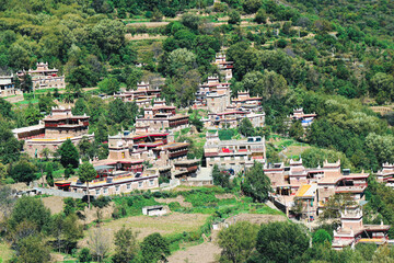Sichuan, China-Oct 18 2024: Jiaju Tibetan Village, Danba, concentrated place for Jiarong Tibetans...