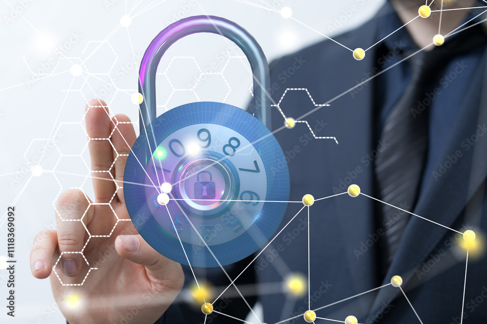 Aufkleber security data code digital concept