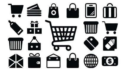 Shopping & Retail related icon editable stroke outline  set of different types small icons isolated on white background flat vector illustration