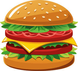 burger illustration logo,icon on transparent background