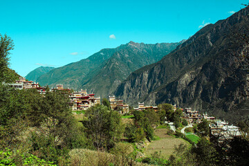 Sichuan, China Jiaju Tibetan Village, Danba, concentrated place for Jiarong Tibetans with hundreds...