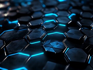 Fototapeta premium Cracked Hexagons: Eruption of Light Beneath the Surface