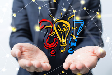 solution concept business idea lamp