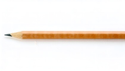 Obraz premium A close-up image of a wooden pencil. Perfect for themes related to education, writing, stationery, and creativity. Features a natural wood texture and sharp graphite tip. Isolated on white background