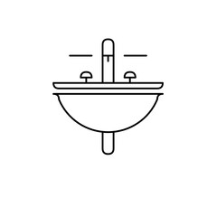 Bathroom Sink icon logo and vector