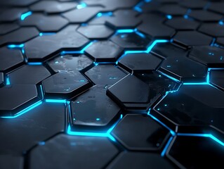 Fototapeta premium Cracked Hexagons: Eruption of Light Beneath the Surface