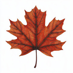Fototapeta premium detailed of single maple leaf in vibrant orange hues, showcasing intricate veins and textures, perfect for autumn themed designs