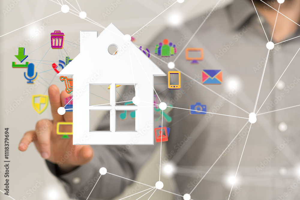 Poster house. data big data visualization background.abstract technology
