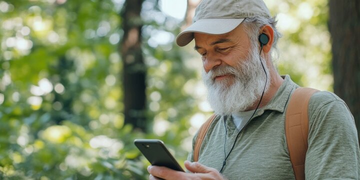 Old Man Using Cell Phone