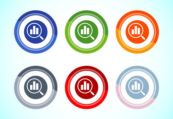Fototapeta premium Data analytics icon design illustration. Market research, analytic icon, Button Design Saet
