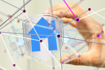 iot home Telecommunication network and wireless mobile internet - 3d