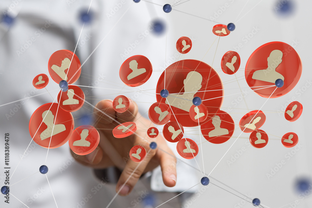 Poster partner - organization chart team concept networking