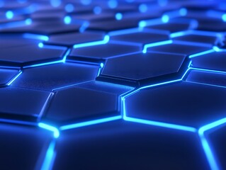 Obraz premium Cracked Hexagons: Eruption of Light Beneath the Surface