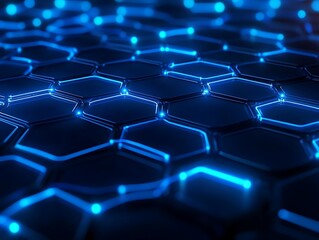 Obraz premium Cracked Hexagons: Eruption of Light Beneath the Surface