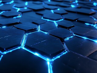 Obraz premium Cracked Hexagons: Eruption of Light Beneath the Surface