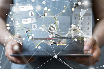 web develop interface web application in hand