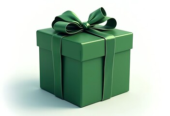 Obraz premium green gift box isolated on white background 