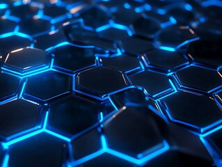 Obraz premium Cracked Hexagons: Eruption of Light Beneath the Surface