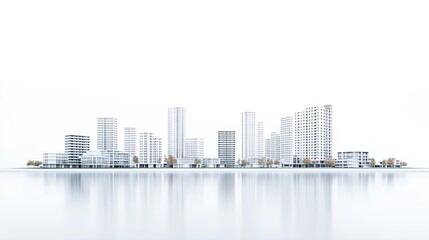 Obraz premium Modern city skyline isolated on white background. png