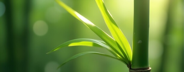 Sunlit Bamboo: Nature's tranquility captured in vibrant green hues.  A serene escape to peaceful serenity.