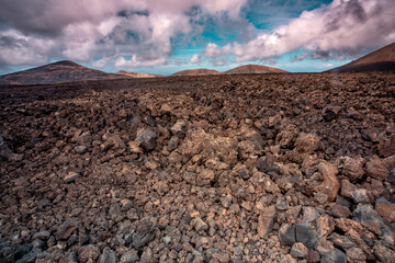 Lanzarote volcano in island canary islands