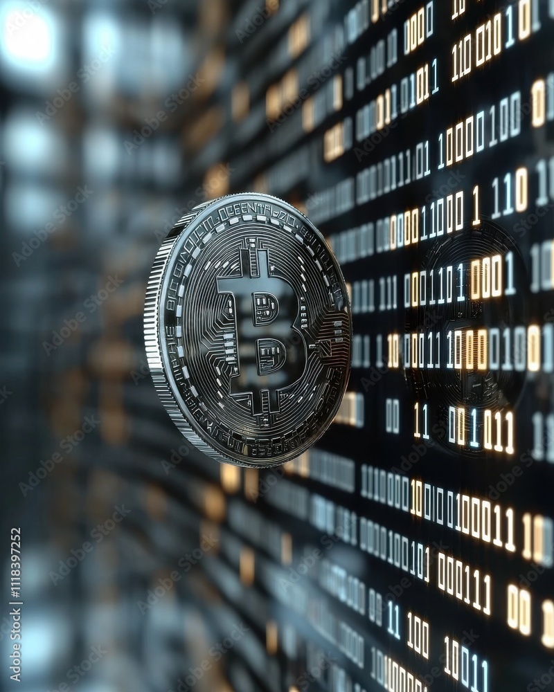 Aufkleber exploring cryptocurrency trends bitcoin insights in digital finance virtual environment financial im