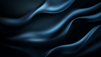 Fototapeta premium Abstract dark blue waves flowing smoothly. Elegant and mysterious.