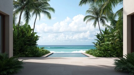 Fototapeta premium Artistic Coastline with Tropical Scenery