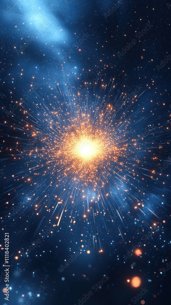 Poster cosmic explosion event outer space digital art universe abstract energy concept for visual impact
