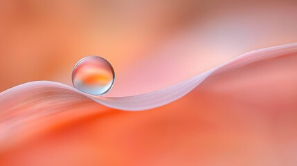 of a water droplet on a leaf, symbolizing the purity and scarcity of water, with a soft blurred background that emphasizes the value of natural resources. [TAB water]:[valuable resource] 