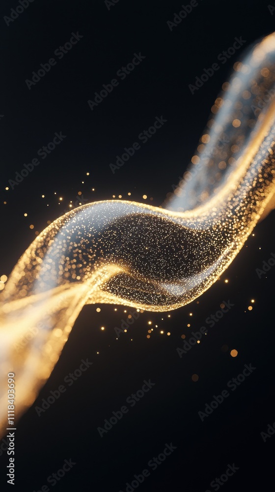 Poster dynamic flowing light particles abstract scene graphic design digital art close-up view energy visua