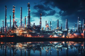 Obraz premium Wonderful Manufacturing Oil and Gas Refinery Plant Chemical Processing