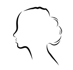 Silhouette woman head vector graphic illustration for print and business