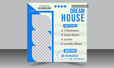 Creative Real Estate Social Media Post Design Template