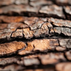 Macro shot of raw walnut bark texture, rugged and natural, emphasizing earthy details