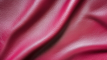 Naklejka premium Luxurious close-up of vibrant pink leather texture with natural grain and soft folds
