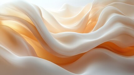 Obraz premium Abstract flowing beige and white fabric waves.