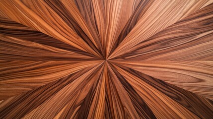 Walnut grain detail in radial symmetry, abstract and artistic