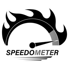 Gauge Meter Icon. Speedometer Icon. Tachometer or Odometer Display. Vector Illustration.