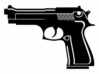 gun silhouette isolated on white background. Vector illustration