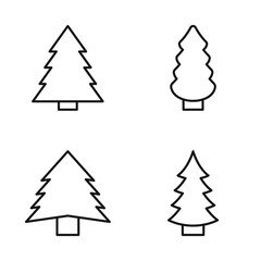 Editable Set Icon of Christmas Tree , Vector illustration isolated on white background. using for Presentation, website or mobile app