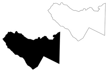 Vaisigano District, Savaii island (Independent State of Samoa, Western Samoa) map vector illustration, scribble sketch Vaisigano map