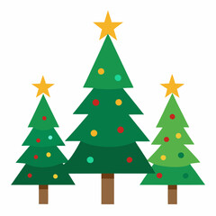 Christmas pine tree vector icon with white background