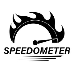 Gauge Meter Icon. Speedometer Icon. Tachometer or Odometer Display. Vector Illustration.