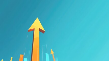 upward direction arrow flat design front view business development theme animation vivid 