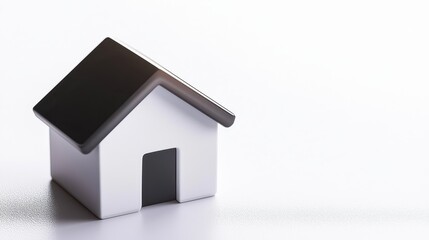 Minimalistic White House Model on Soft White Background